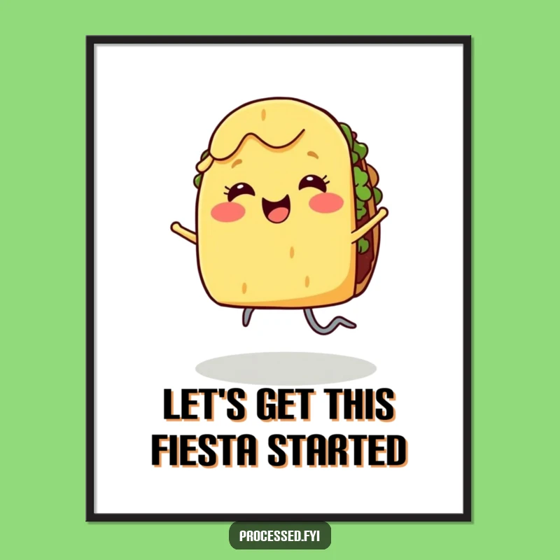 Free Printable Wall Art: Dancing Taco Funny Downloadable Decor