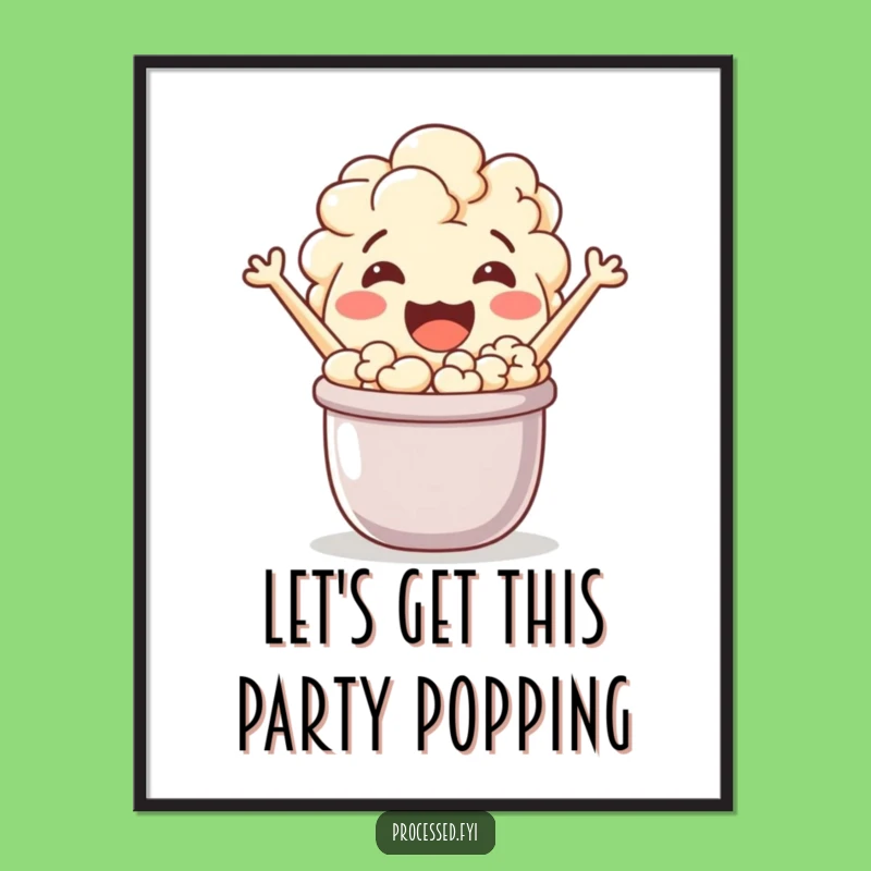 Funny Free Printable Wall Art: Jovial Popcorn Character, Whimsical Downloadable Art for Your Space!