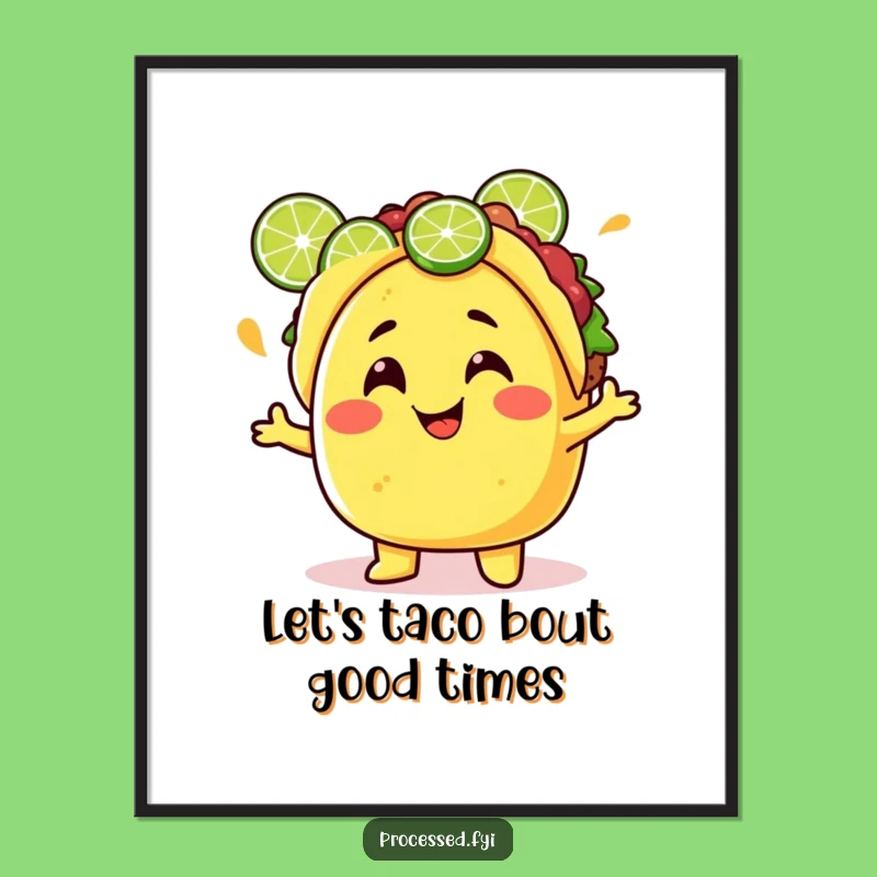 Funny Free Printable Taco Wall Art: Juggling Fiesta!