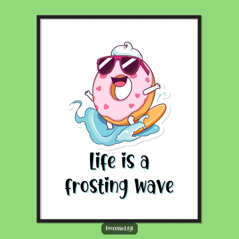 Funny Free Printable Donut Wall Art: Frosty Fun Downloadable Decor Gift
