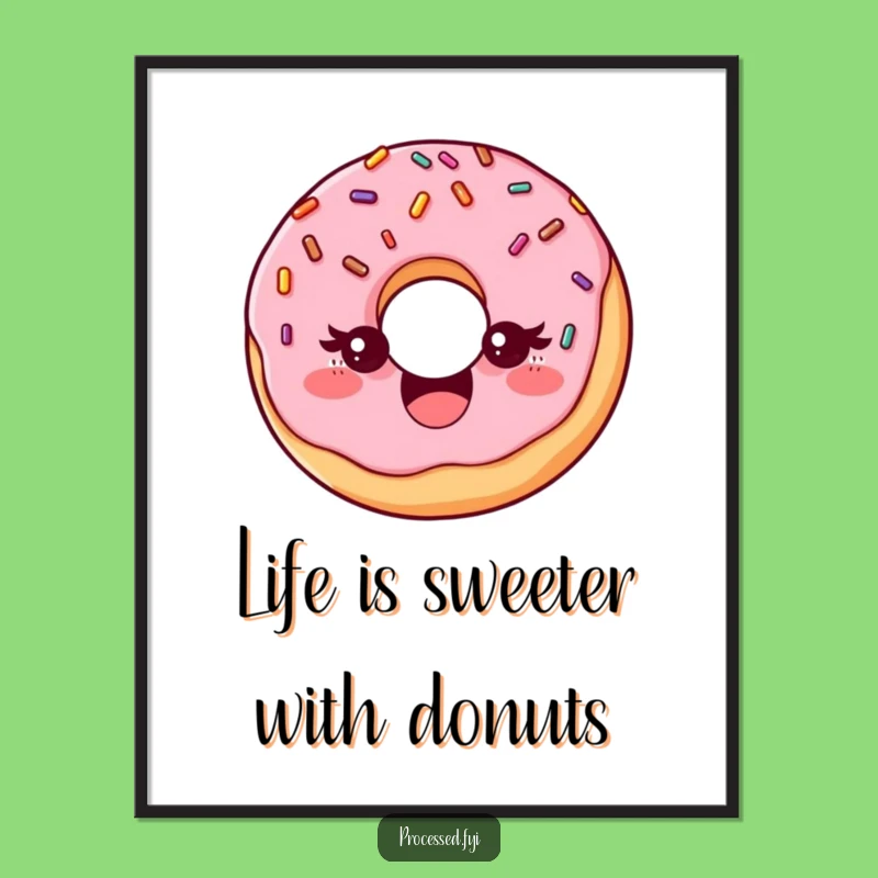 Free Printable Donut Art: Winking Sprinkles for Humorous Downloadable Decor