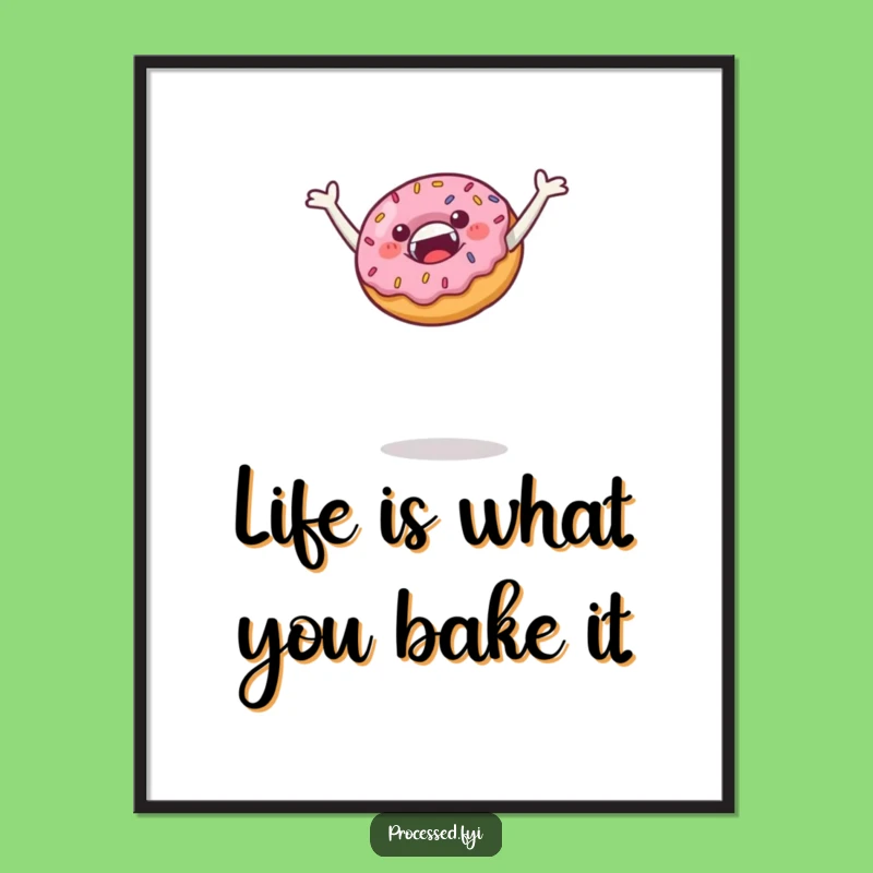 Free Printable Jumping Donut Art - Whimsical DIY Downloadable Wall Decor