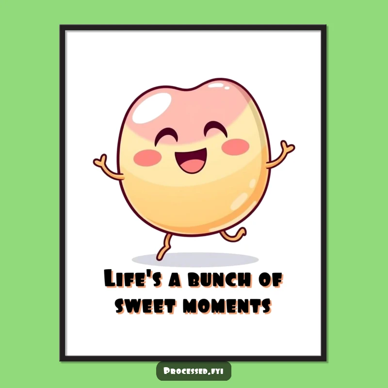 Free Printable Funny Jelly Bean Wall Art: Hopping Jelly Bean Joyful Decor Downloadable Art!