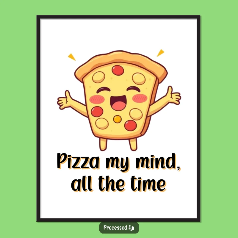 Free Printable Pizza Art: Giggling Slice for Humorous Downloadable Wall Decor