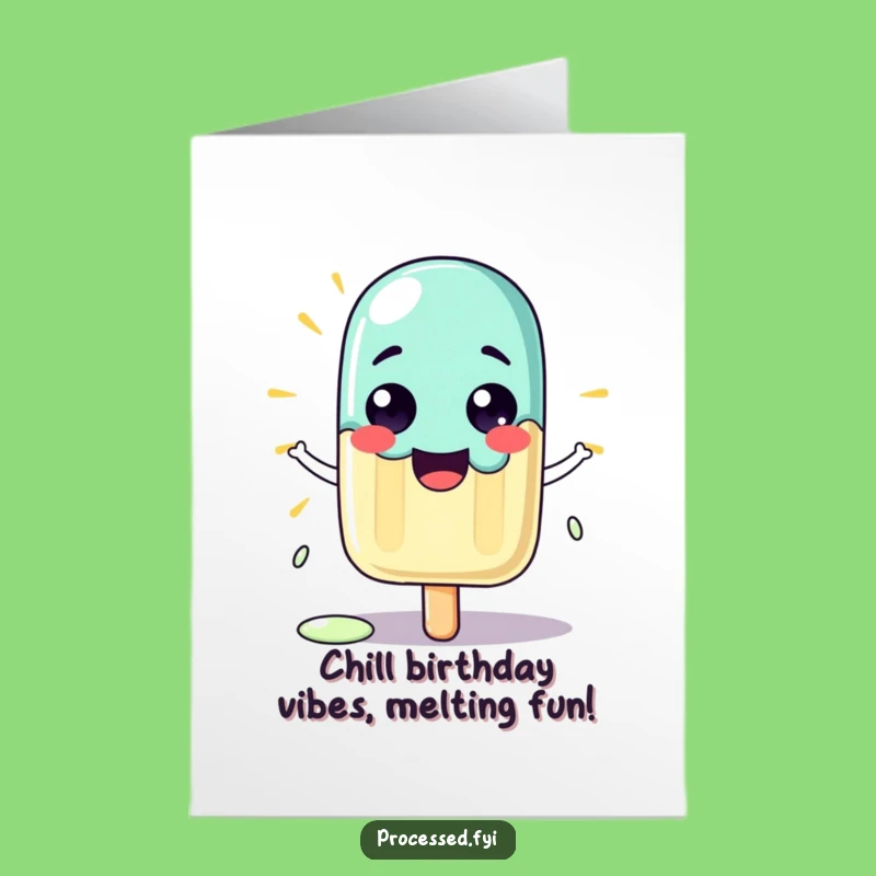 Free Printable Funny Popsicle Birthday Card: Melting Fun Downloadable Gift