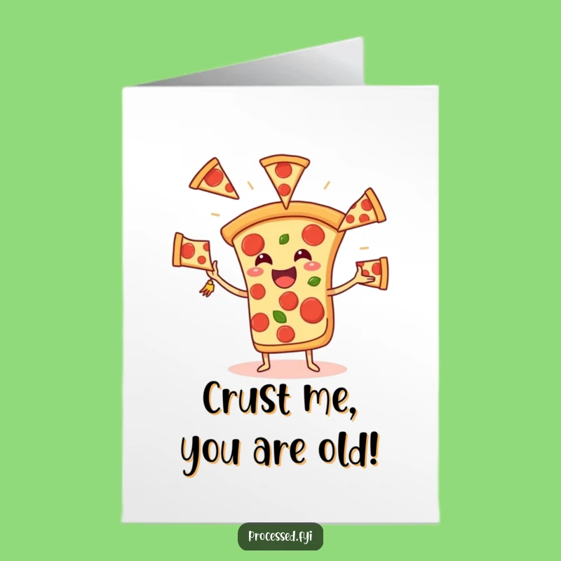 Funny Free Printable Pizza Birthday Card - Juggling Pepperoni Joyful Downloadable Gift
