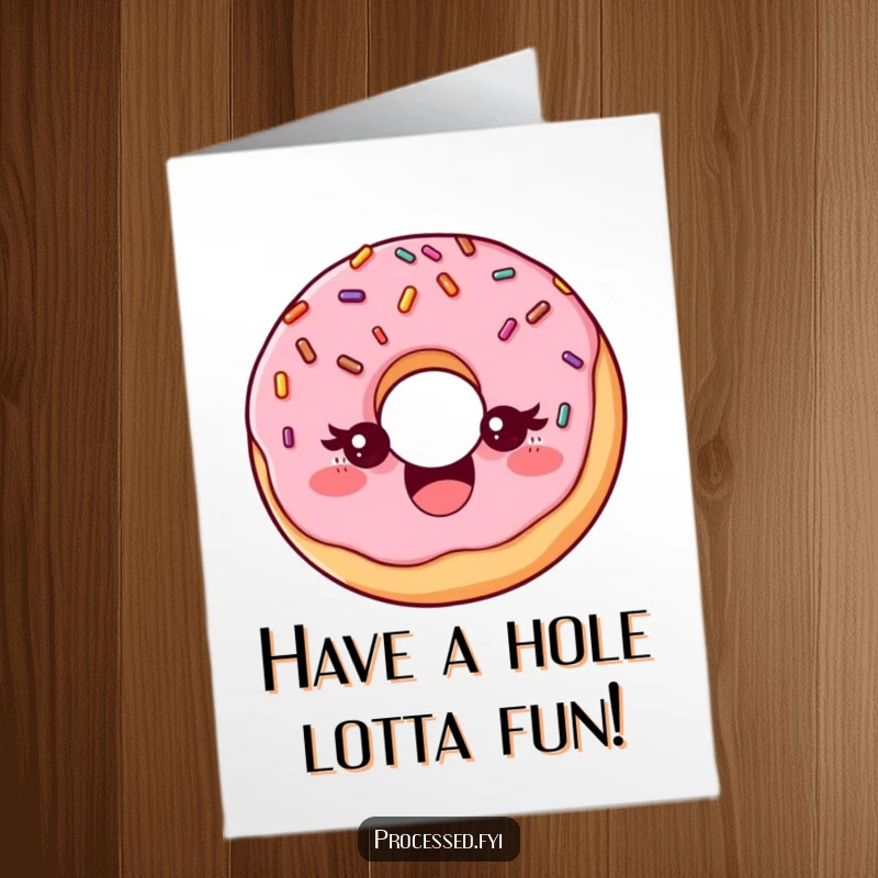 Funny Free Printable Birthday Card: A delighted donut with sprinkles playfully winking.