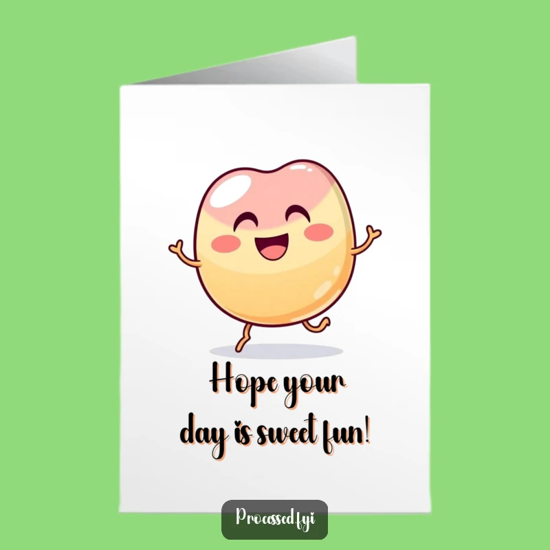 Free Printable Funny Jelly Bean Birthday Card: Hopping Jelly Bean Surprise Downloadable Gift!