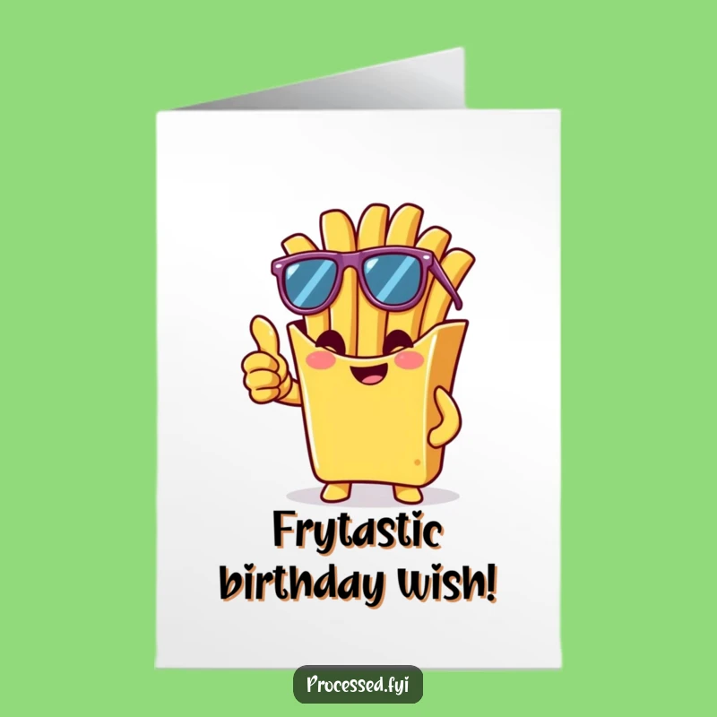 Free Printable Funny Birthday Card: Cool French Fry - Have a Fry-tastic Day!