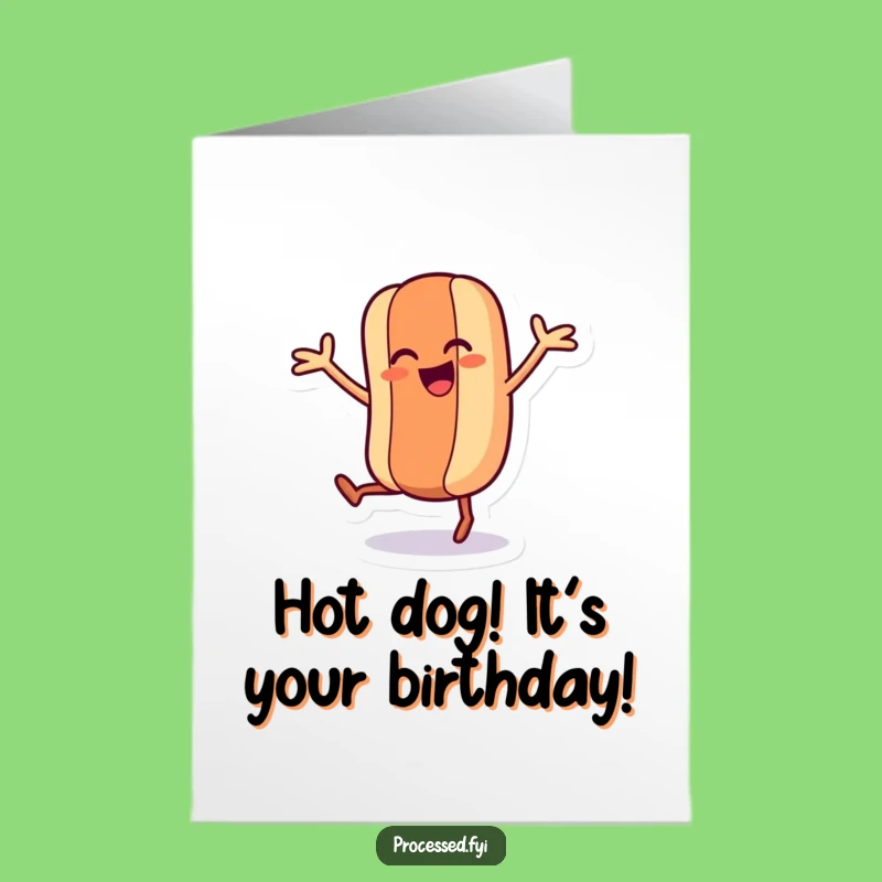 Funny Free Printable Birthday Card: Dancing Hot Dog, Hilarious DIY Celebration