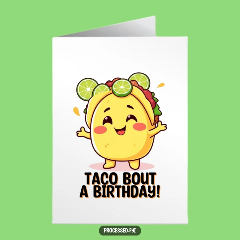 Funny Free Printable Taco Birthday Card: Juggling Fun!