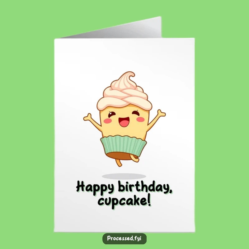 Free Printable Cupcake Birthday Card - Cartwheeling Fun Downloadable Gift!