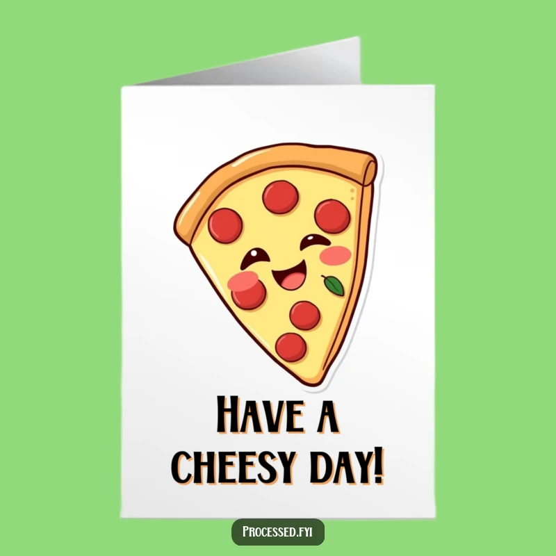 Free Printable Birthday Card: Playful Pizza Wink Downloadable Gift for a Cheesy Celebration