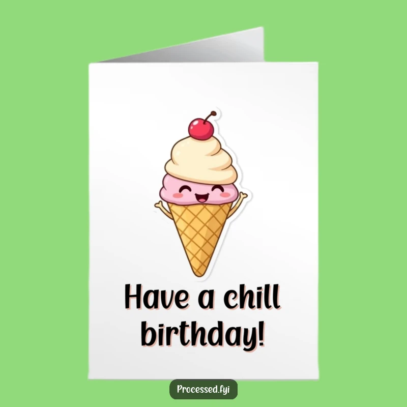 Free Printable Ice Cream Birthday Card - Shimmying Fun Downloadable Gift!