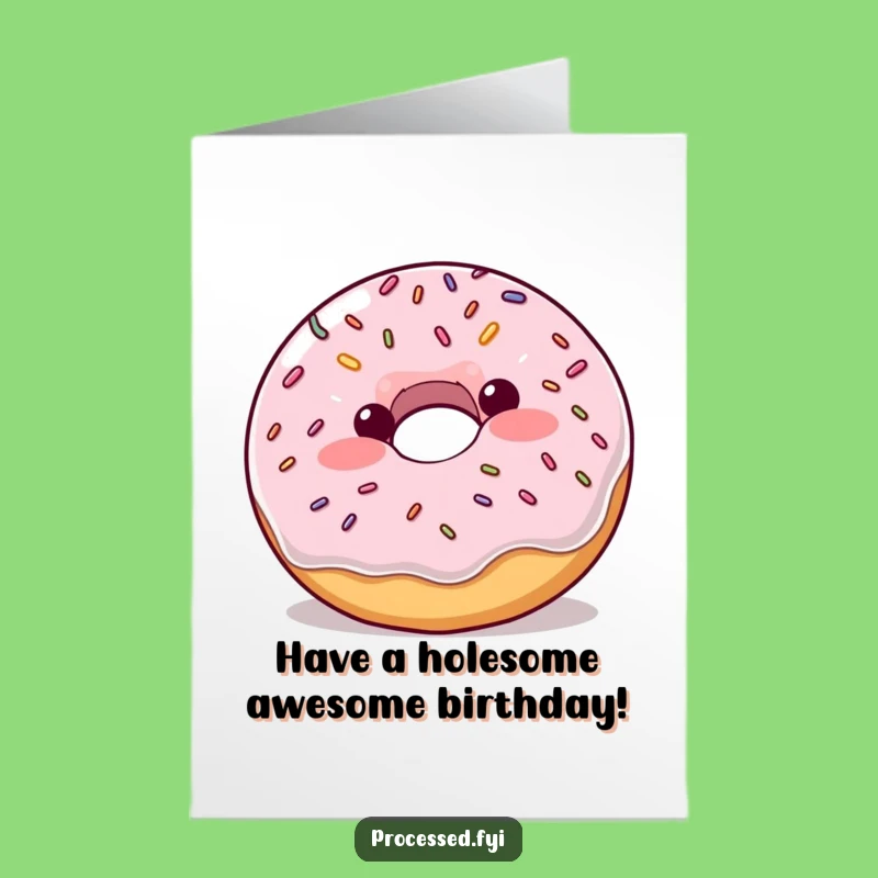 Free Printable Funny Donut Birthday Card: Bouncing Donut Surprise Downloadable Gift!