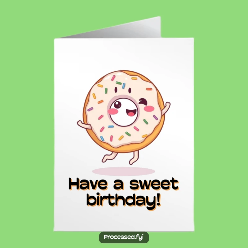 Free Printable Donut Birthday Card: Giddy Cartwheel Sprinkles Funny Downloadable Gift