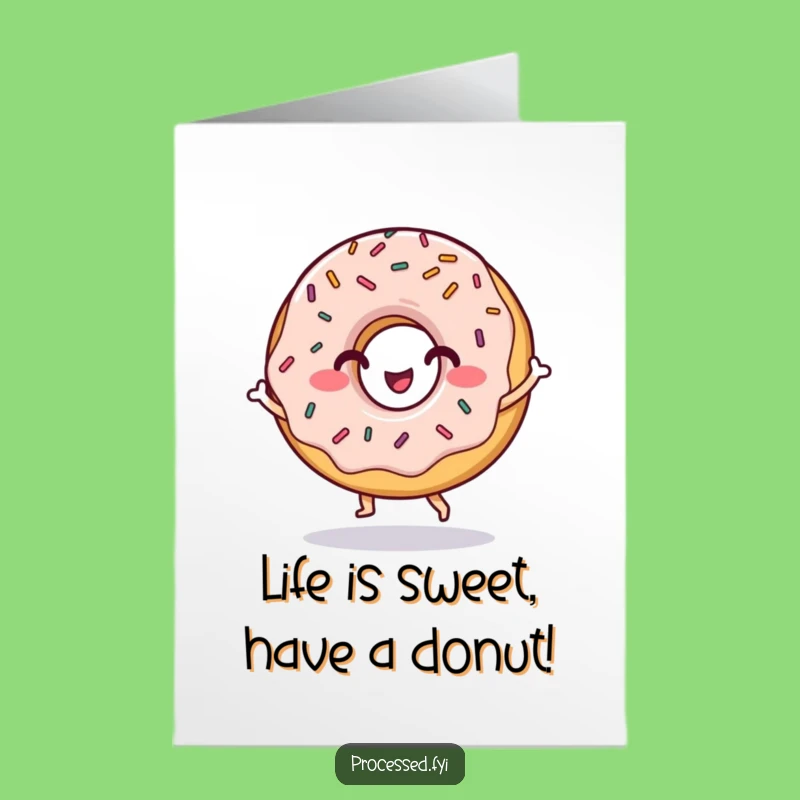 Free Printable Birthday Card: Dancing Donut Sprinkle Fun - Funny Downloadable Gift