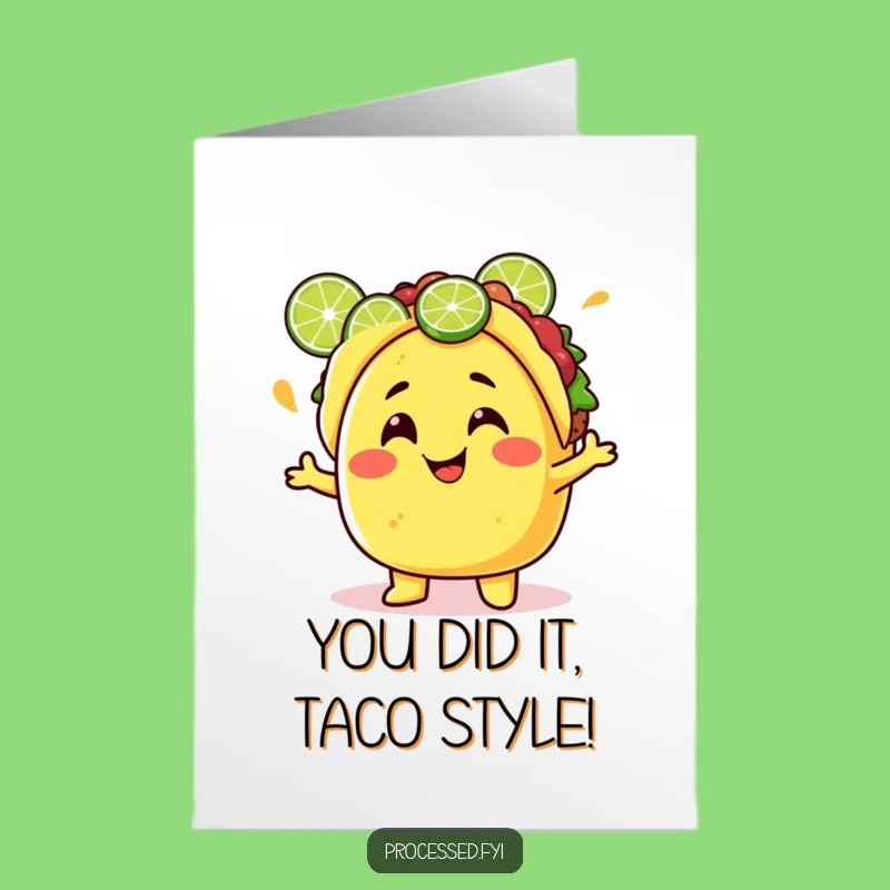 Awesome Free Printable Taco Congrats Card: Juggling Success!