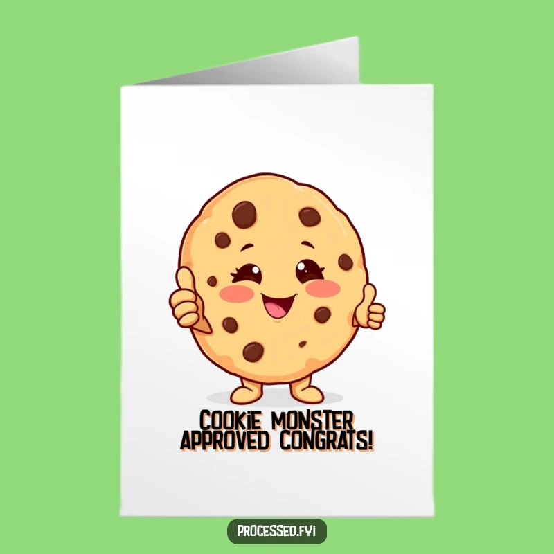 Free Printable Congrats Card: Funny Cookie Character Celebration - Easy Downloadable Gift!