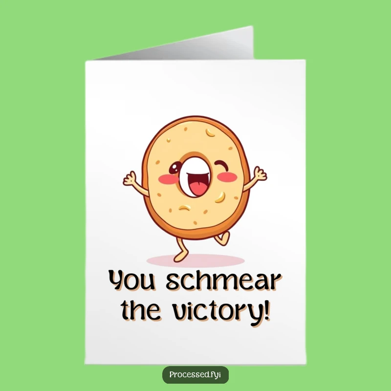 Free Printable Congrats Card: Bagel Tap Downloadable Gift for Celebrating with Gusto