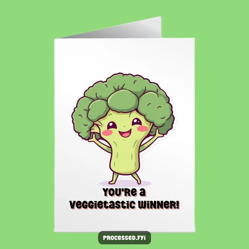 Free Printable Congrats Card: Dancing Broccoli - Funny Downloadable for a Healthy Win