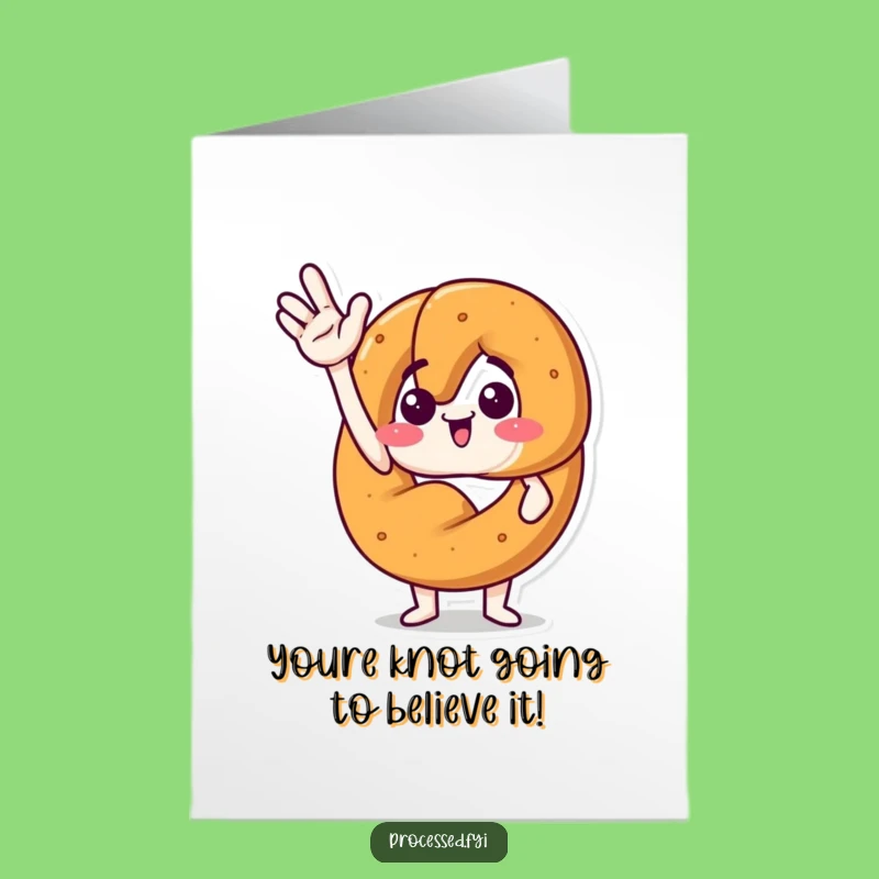 Free Printable Congrats Card: Excited Pretzel Humorous Wave Downloadable Gift