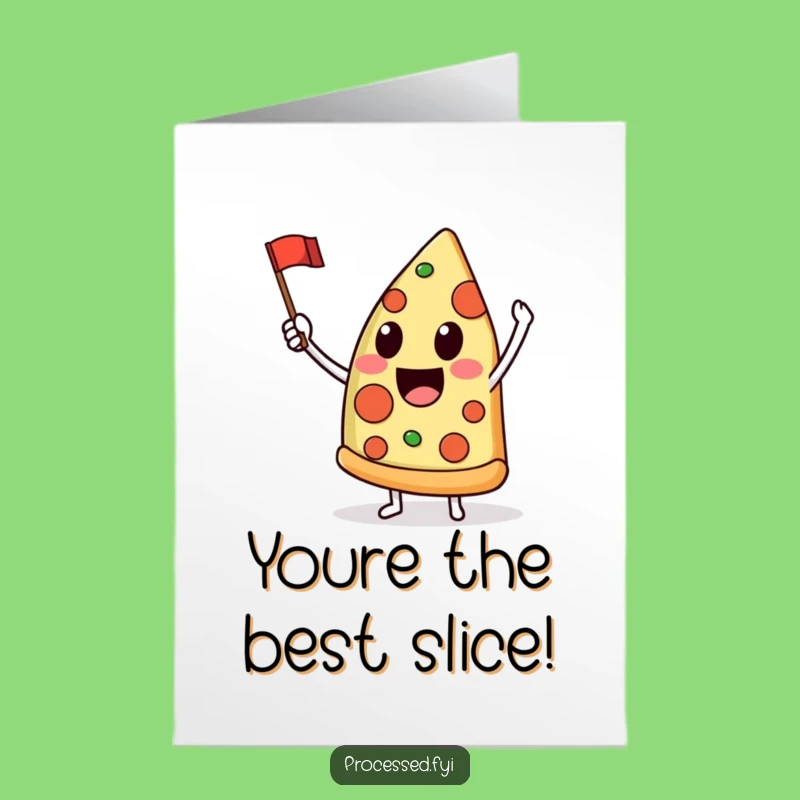 Free Printable Congrats Card: Pizza Slice Cheers Funny Downloadable Gift