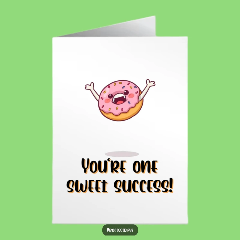 Free Printable Jumping Donut Congrats Card - Joyful DIY Downloadable Greeting