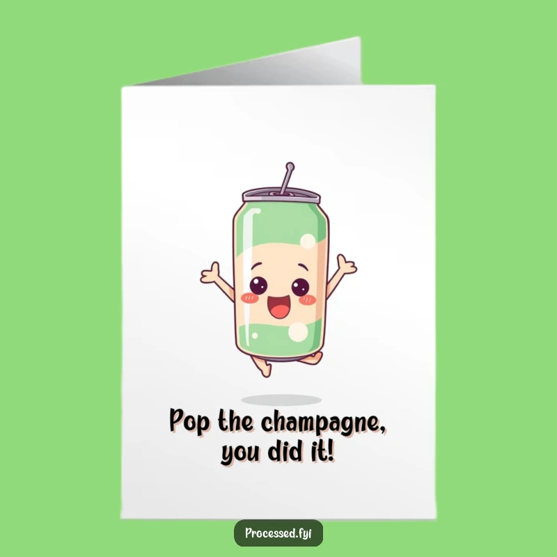 Free Printable Soda Can Congrats Card: Fizz with Joy Over Success: Funny Downloadable