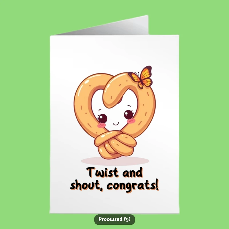 Free Printable Congrats Card: Curious Pretzel - A Wonder-ful Achievement!