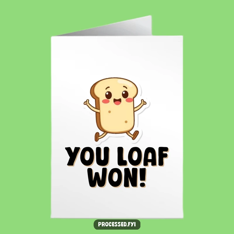 Free Printable Congrats Card: Joyful Bread Roll Skipping Amazing Achievement Downloadable Gift