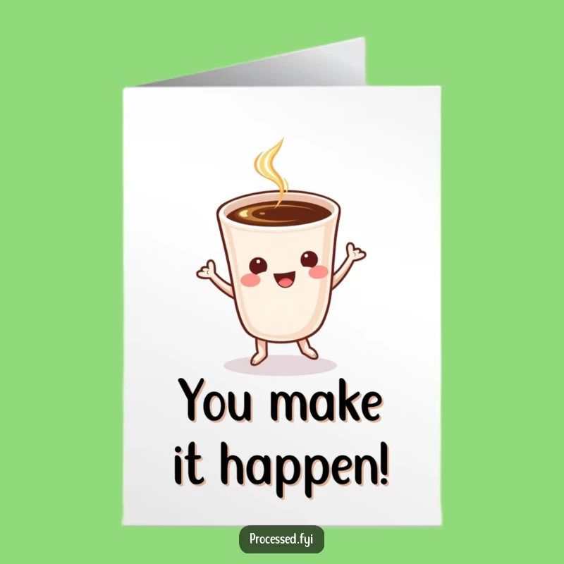 Free Printable Coffee Jig Congrats Card: Celebrate Success with this Energetic Downloadable