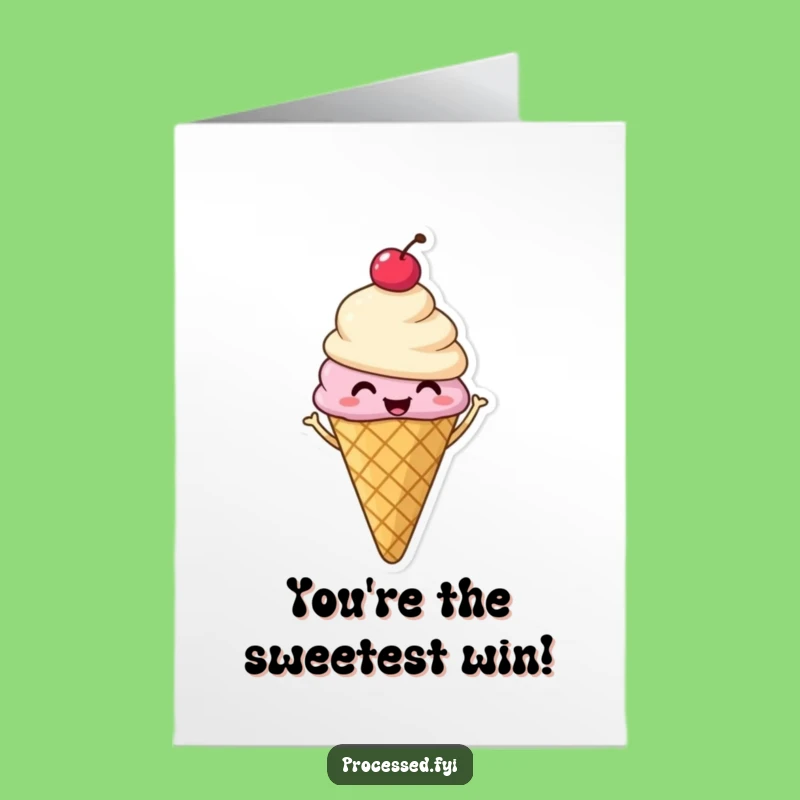 Free Printable Shimmying Ice Cream Congrats Card - Sweet Celebration Downloadable!