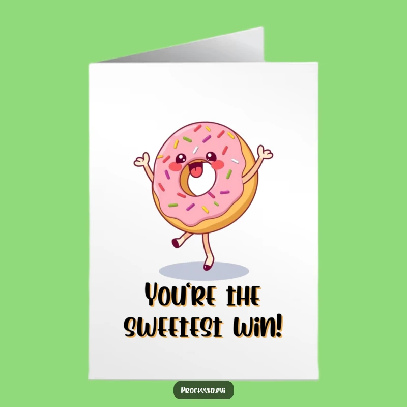 Free Printable Congrats Card: Donut Dance Downloadable Gift for Celebrating Sweet Success