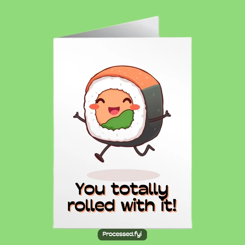 Free Printable Sushi Congratulations Card: Celebrate Wins with Funny Foodie Downloadable Art!