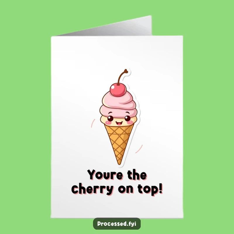 Free Printable Congrats Card: Spinning Ice Cream Funny Downloadable Gift