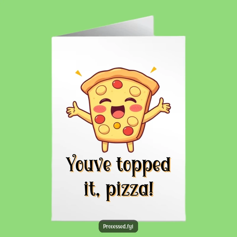 Free Printable Congrats Card: Giggling Pizza Slice for a Funny Downloadable Gift