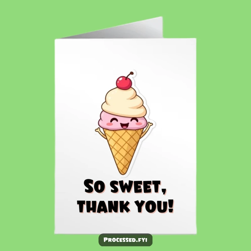 Free Printable Ice Cream Thank You Card - Shimmying Gratitude Downloadable!