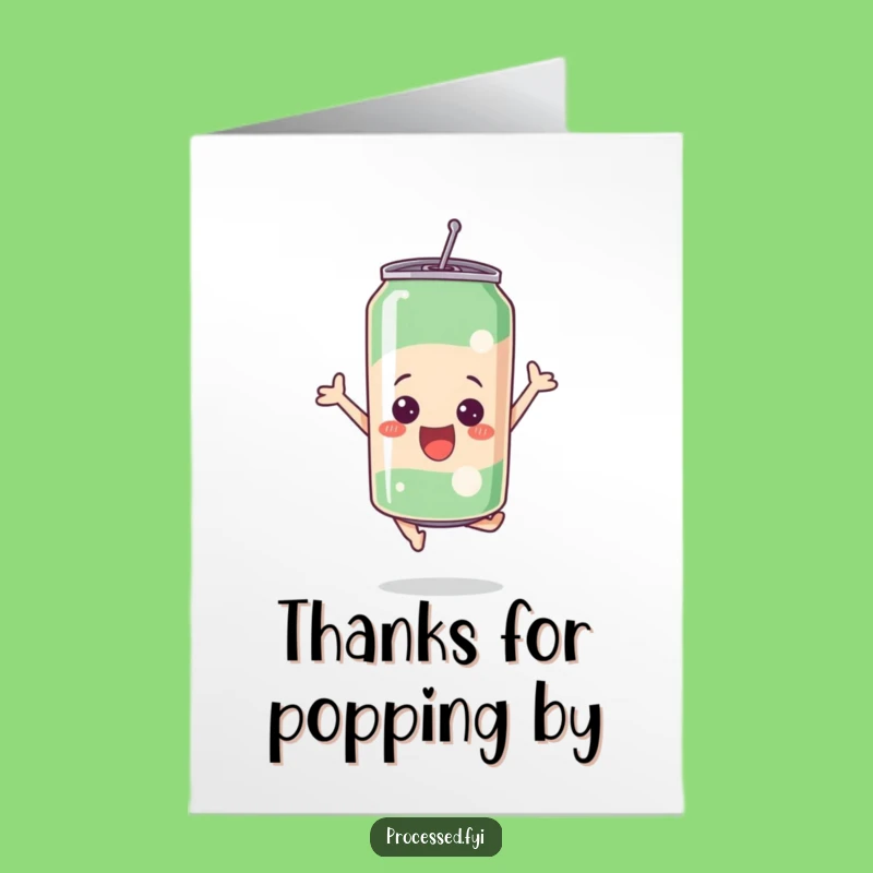 Free Printable Soda Can Thank You Card: Pop with Gratitude: Funny Downloadable