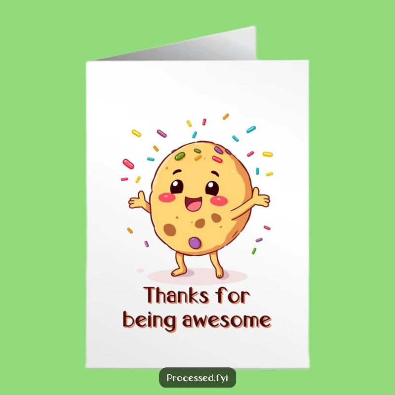 Free Printable Thank You Card: Cookie Sprinkle Thanks Funny Downloadable Gift