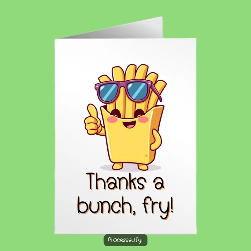 Free Printable Thank You Card: Cool French Fry - Thanks a Bunch!