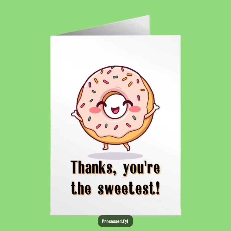 Free Printable Thank You Card: Dancing Donut - Funny Appreciation Downloadable