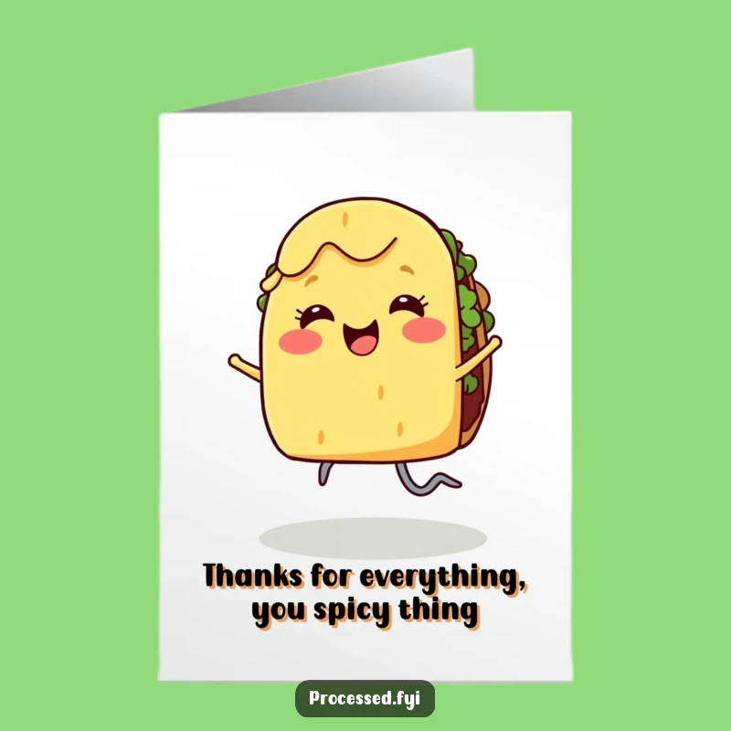Free Printable Thank You Card: Dancing Taco Funny Downloadable Gift