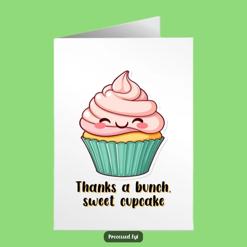 Free Printable Thank You Card: Joyful Cupcake Hopping Funny Downloadable Gift
