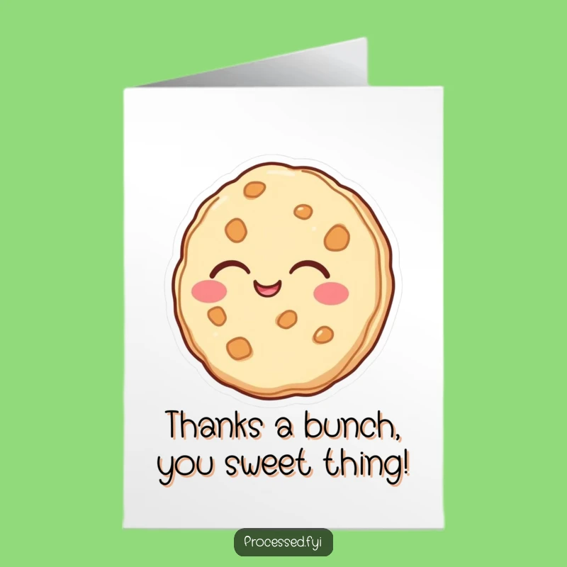 Free Printable Thank You Card: Joyful Laughing Cookie Humorous Downloadable Gift