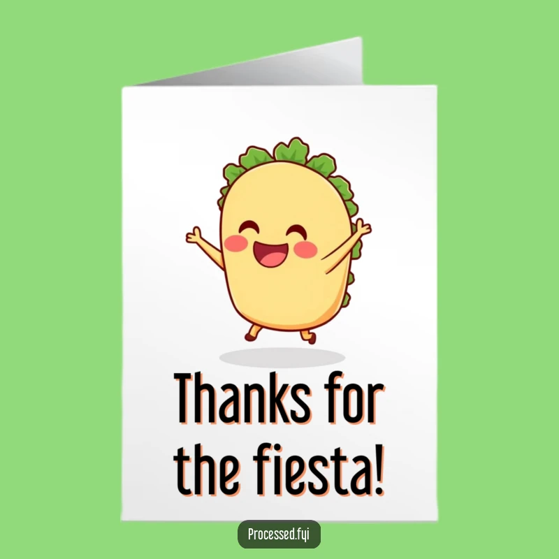 Free Printable Thank You Card: Taco's Thankful Dance - Funny Downloadable Gift