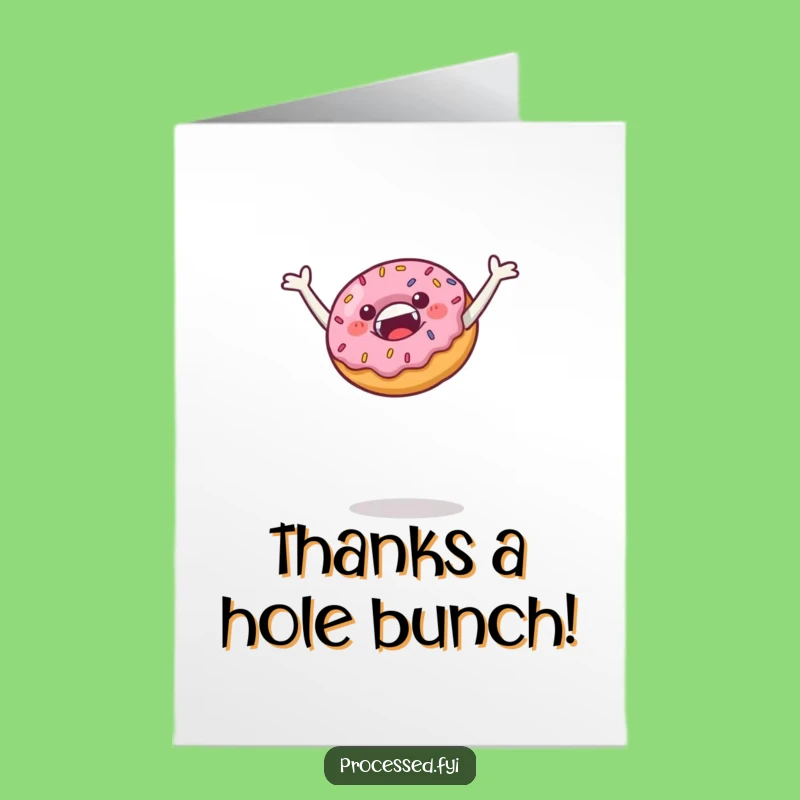 Free Printable Jumping Donut Thank You Card - Delightful DIY Downloadable Gratitude