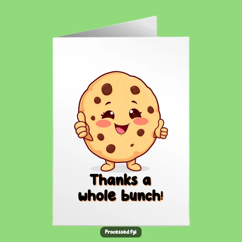 Free Printable Thank You Card: Funny Cookie Character Expresses Gratitude - DIY Gift!