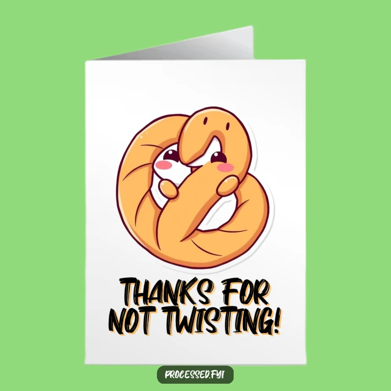 Free Printable Thank You Card: Playful Pretzel Gratitude for a Funny Downloadable Gift