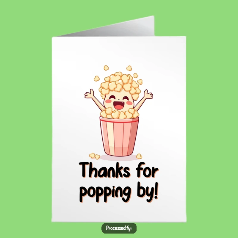 Free Printable Popcorn Thank You Card - Funny Downloadable Greeting Gift
